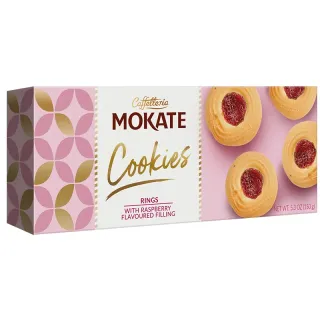 Mokate Cookies – raspberry-filled rings, 150 g