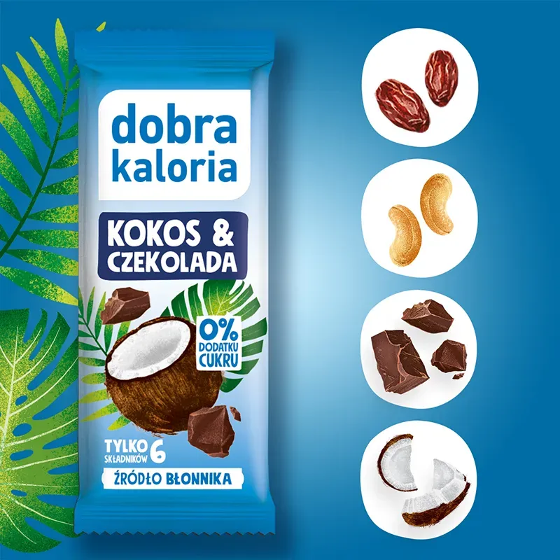 Baton kokos & czekolada 33g Dobra Kaloria