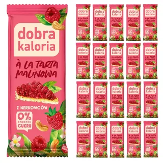 Dobra Kaloria Zestaw Batonów Tarta Malinowa 20 Sztuk