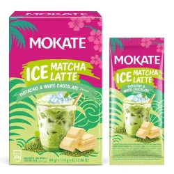 Ice Matcha Latte Pistachio & White Chocolate Mokate napój matcha pistacja biała czekolada 6 saszetek