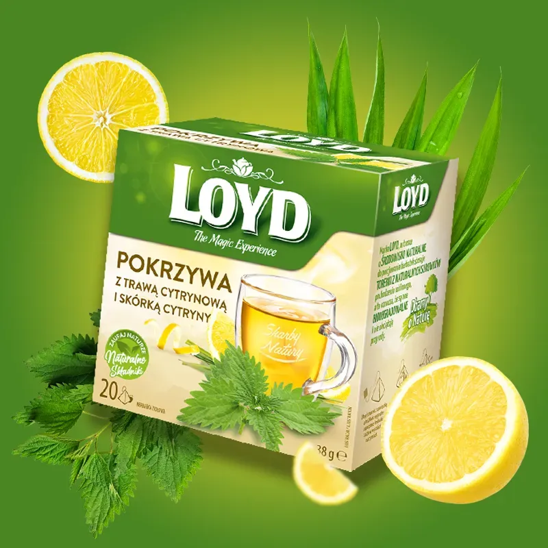 Loyd Herbal Tea: Nettle with Lemongrass and Lemon Peel, 20 bags