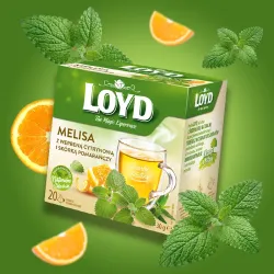 Herbatka ziołowa Loyd Melisa z werbeną cytrynową i skórką pomarańczy 20 torebek