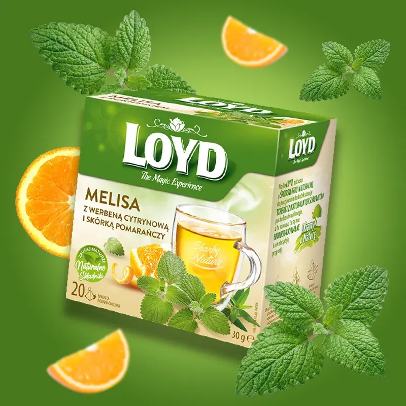 Herbatka ziołowa Loyd Melisa z werbeną cytrynową i skórką pomarańczy 20 torebek