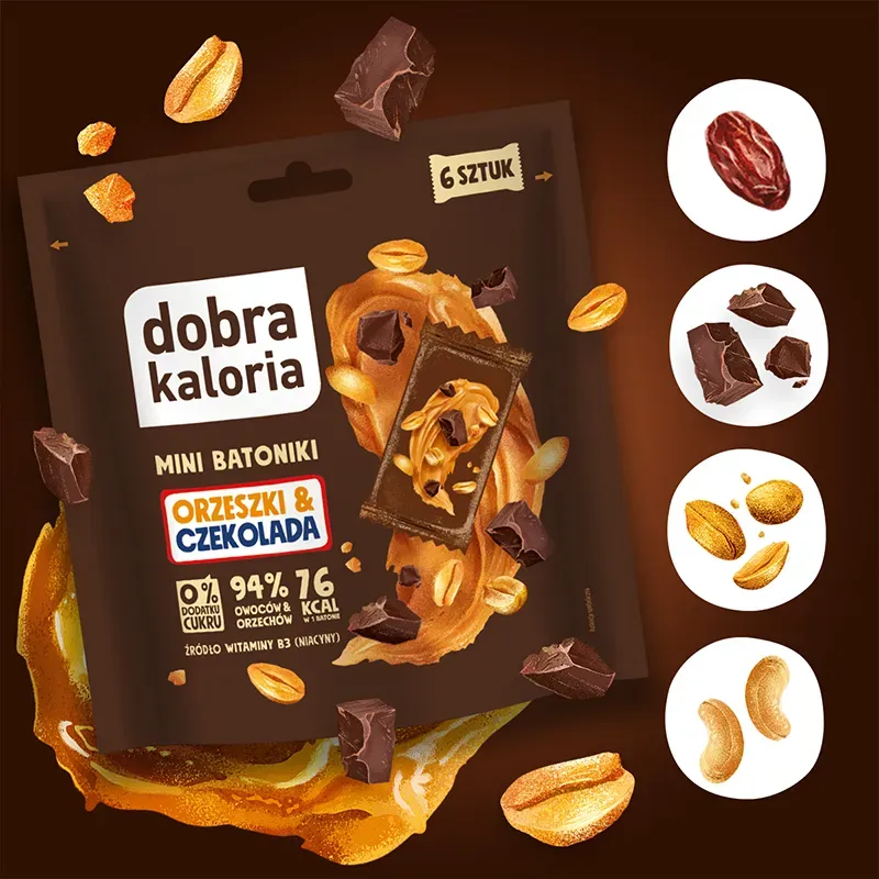 Mini Batoniki Orzeszki&Czekolada 6 szt.