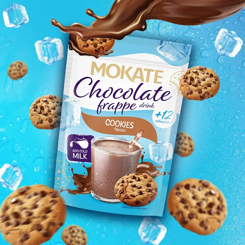 Mokate Chocolate Frappe Drink Ciasteczko