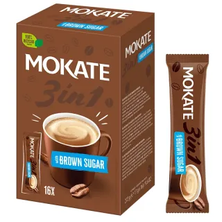 Mokate 3-in-1 Instant Brown Sugar Coffee Drink, 17g x 16 sachets