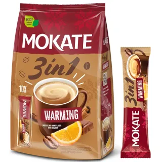 Mokate 3-in-1 Warming Coffee Drink, 10+2 sachets