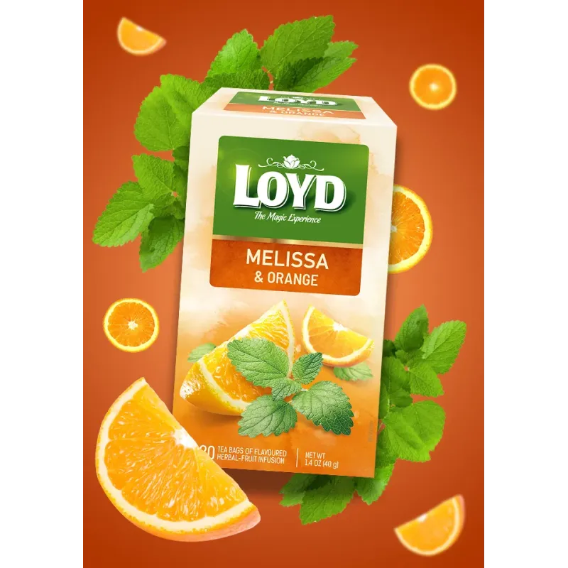 Herbatka owocowo - ziołowa Loyd Melisa o smaku pomarańczy 20 torebek