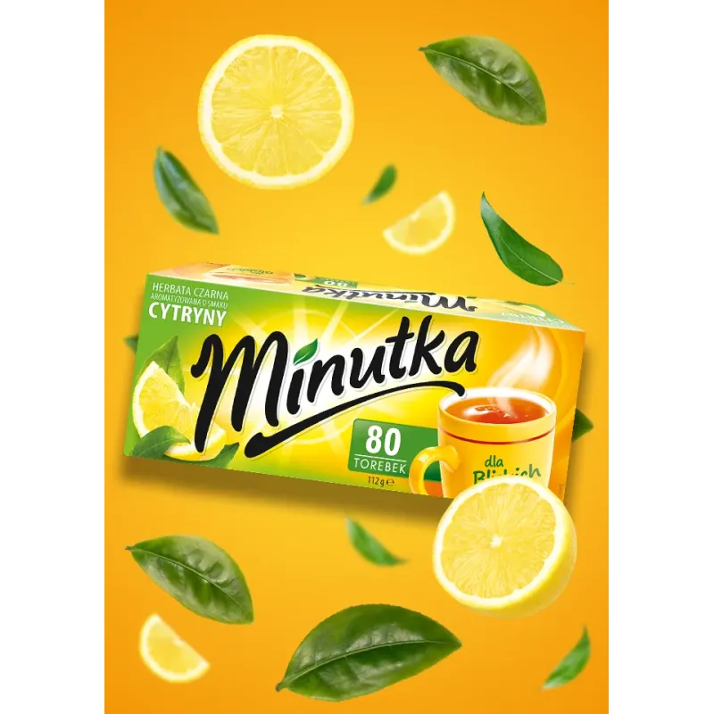 Minutka lemon-flavoured black tea, 80 bags