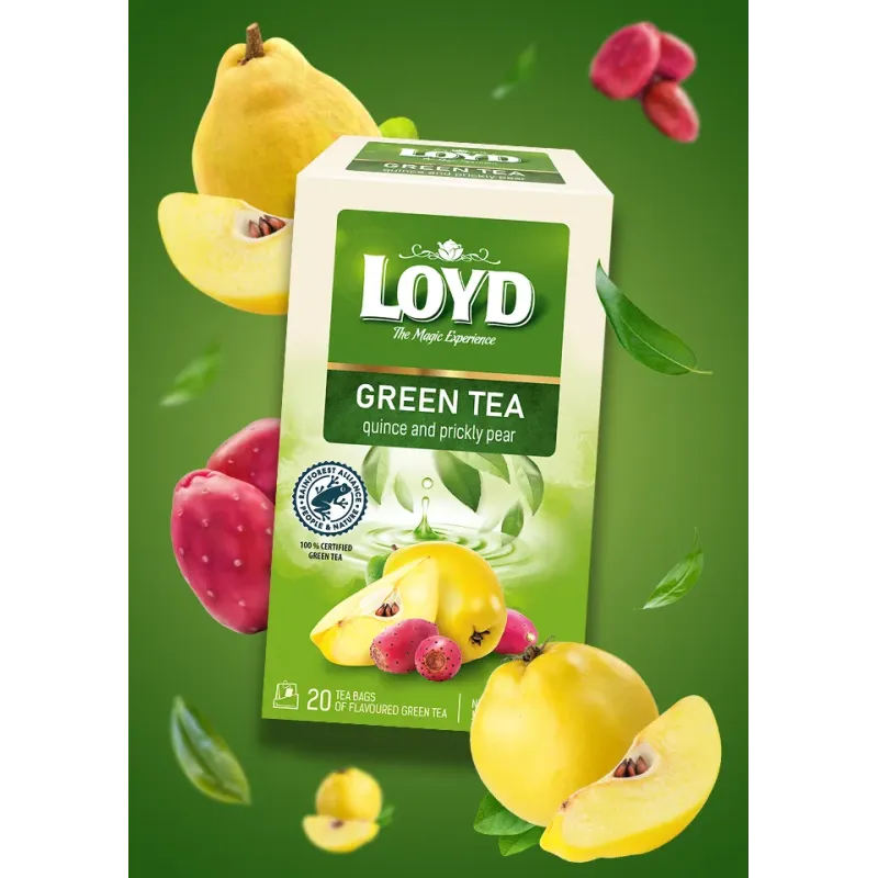 Loyd Green Tea with Quince and Prickly Pear, 20 bags