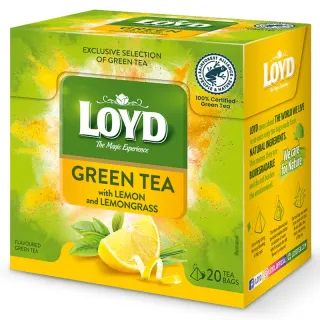 Herbata zielona Loyd o smaku Cytryny z Trawą cytrynową 20 torebek