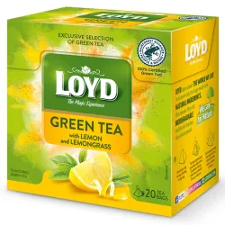 Herbata zielona Loyd o smaku Cytryny z Trawą cytrynową 20 torebek