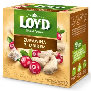 Herbatka owocowa Loyd Żurawina i Imbir 20 torebek