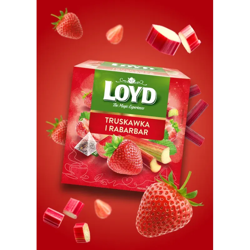 Herbatka owocowa Loyd Truskawka i Rabarbar 20 torebek