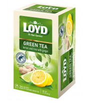 Herbata zielona Loyd z cytryną limonką imbirem 20 torebek