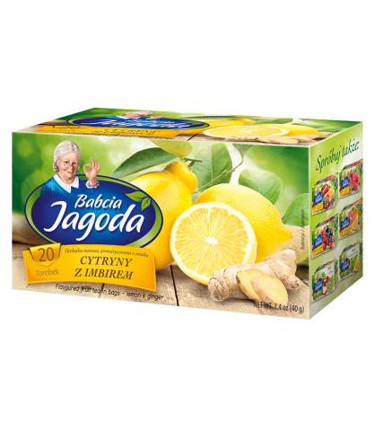 Herbatka owocowa Babcia Jagoda Cytryna z imbirem 20 torebek