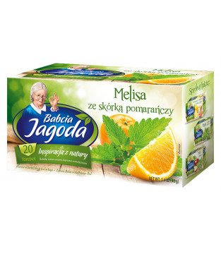 Babcia Jagoda Lemon Balm and Orange Fruit and Herbal Tea, 20 bags
