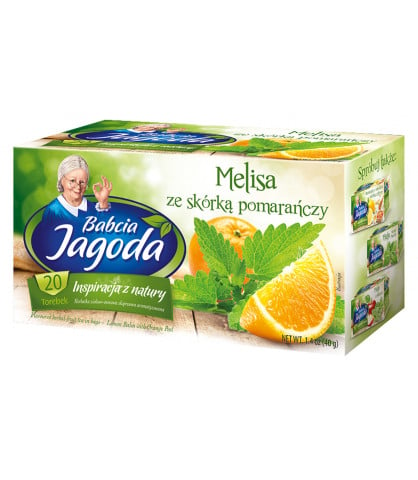 Herbatka owocowo - ziołowa Babcia Jagoda Melisa z pomarańczą 20 torebek