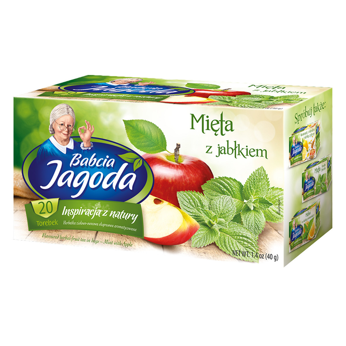 Herbatka ziołowa Babcia Jagoda Mięta z jabłkiem 20 torebek