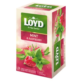 Herbatka owocowo - ziołowa Loyd Mięta o smaku maliny 20 torebek