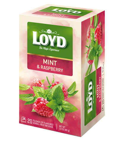 Herbatka owocowo - ziołowa Loyd Mięta o smaku maliny 20 torebek