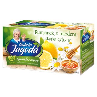 Herbatka owocowo - ziołowa Babcia Jagoda Herbata rumianek z miodem i cytryną 20 torebek