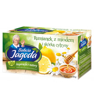 Babcia Jagoda Fruit and Herbal Tea: Chamomile Tea with Honey and Lemon, 20 tea bags
