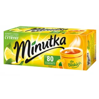 Minutka lemon-flavoured black tea, 80 bags
