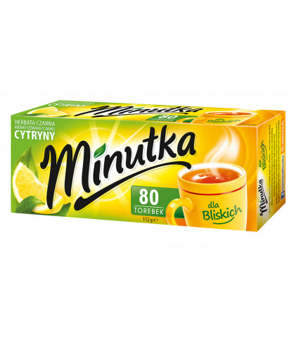 Herbata czarna Minutka o smaku cytryny 80 torebek