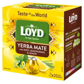 Loyd Taste of The World Yerba Mate with Mint, Lemongrass and Lemon Peel – 20 tea bags