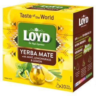 Yerba Mate Loyd Taste of The World z Miętą, Trawą cytrynową i skórką Cytryny 20 torebek