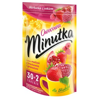 Herbatka owocowa Minutka z malinką, truskawką i granatem 32 torebki