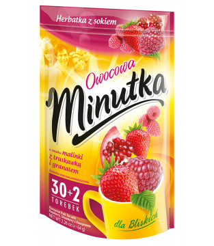 Minutka fruit tea with raspberry, strawberry and pomegranate – 32 tea bags
