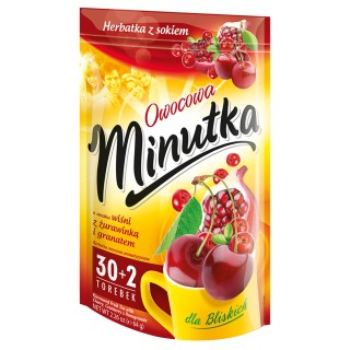 Herbatka owocowa Minutka z wiśnią, żurawinką i granatem 32 torebki