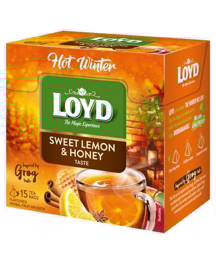 Herbatka owocowo - ziołowa Loyd Hot Winter o smaku Cytryny i Miodu 15 torebek