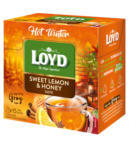 Herbatka owocowo - ziołowa Loyd Hot Winter o smaku Cytryny i Miodu 15 torebek