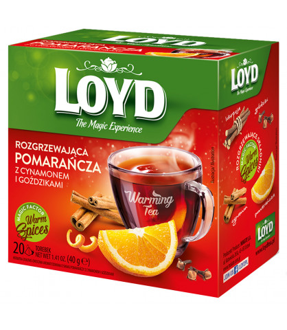 Herbatka rozgrzewająca Loyd Pomarańcza z cynamonem i goździkami 20 torebek