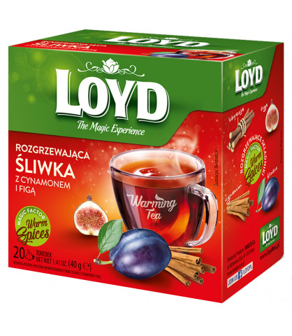Herbatka rozgrzewająca Loyd Śliwka z figą, imbirem i cynamonem 20 torebek