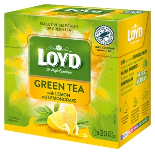 Herbata zielona Loyd o smaku Cytryny z Trawą cytrynową 20 torebek