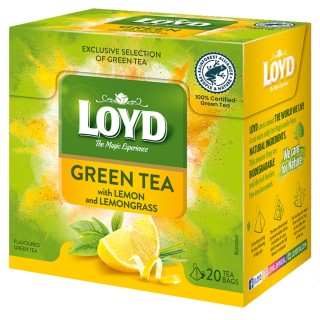 Loyd Lemon and Lemongrass Green Tea, 20 tea bags