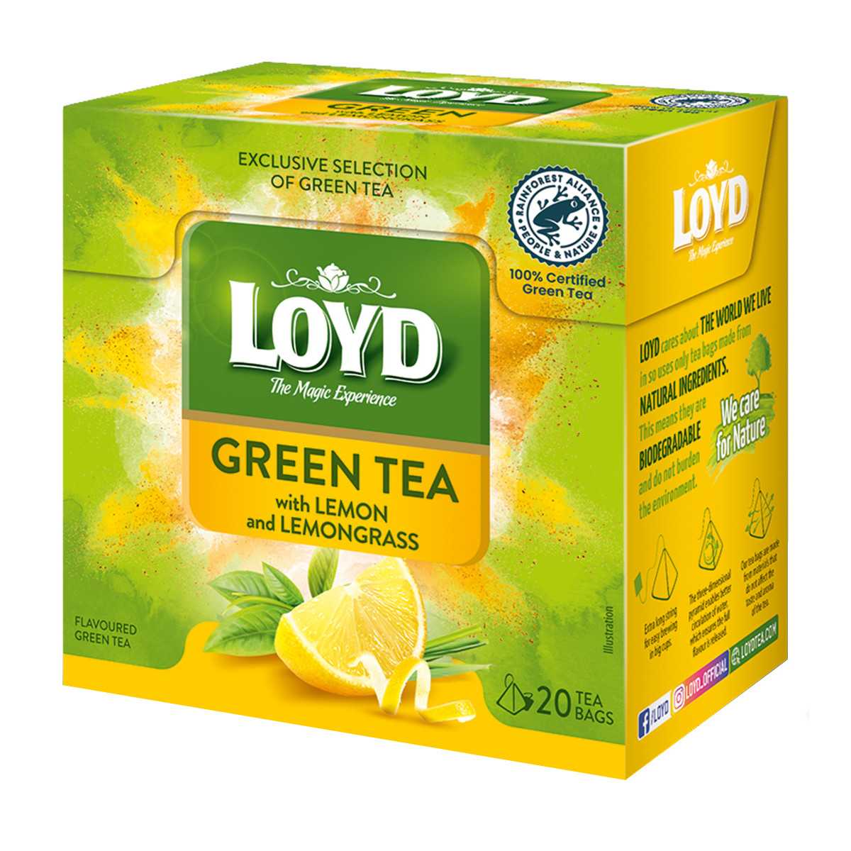 Herbata zielona Loyd o smaku Cytryny z Trawą cytrynową 20 torebek