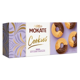 Mokate Cookies rings with dark chocolate 150 g