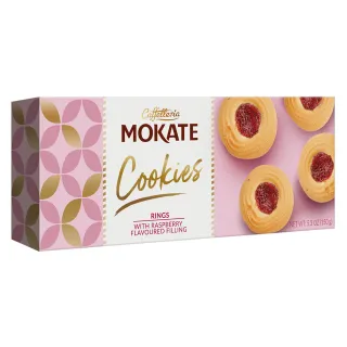Mokate Cookies ringi z nadzieniem malinowym Mokate 150 g