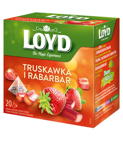 Herbatka owocowa Loyd Truskawka i Rabarbar 20 torebek