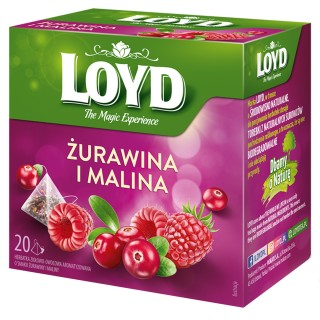 Herbatka owocowa Loyd Żurawina i Malina 20 torebek
