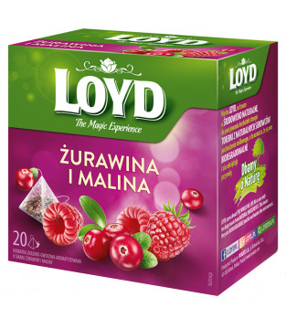Herbatka owocowa Loyd Żurawina i Malina 20 torebek
