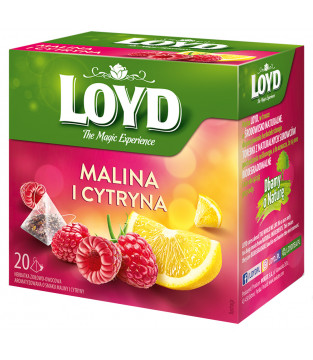 Herbatka owocowa Loyd Malina i Cytryna 20 torebek