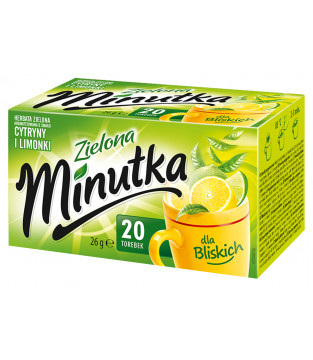 Minutka Green Tea with Lemon and Lime – 20 tea bags
