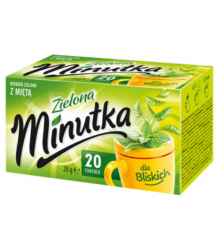 Minutka Green Tea with Mint, 20 tea bags