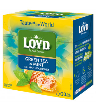 Loyd Taste of The World Green Tea with Mint and Manuka Honey, 20 bags